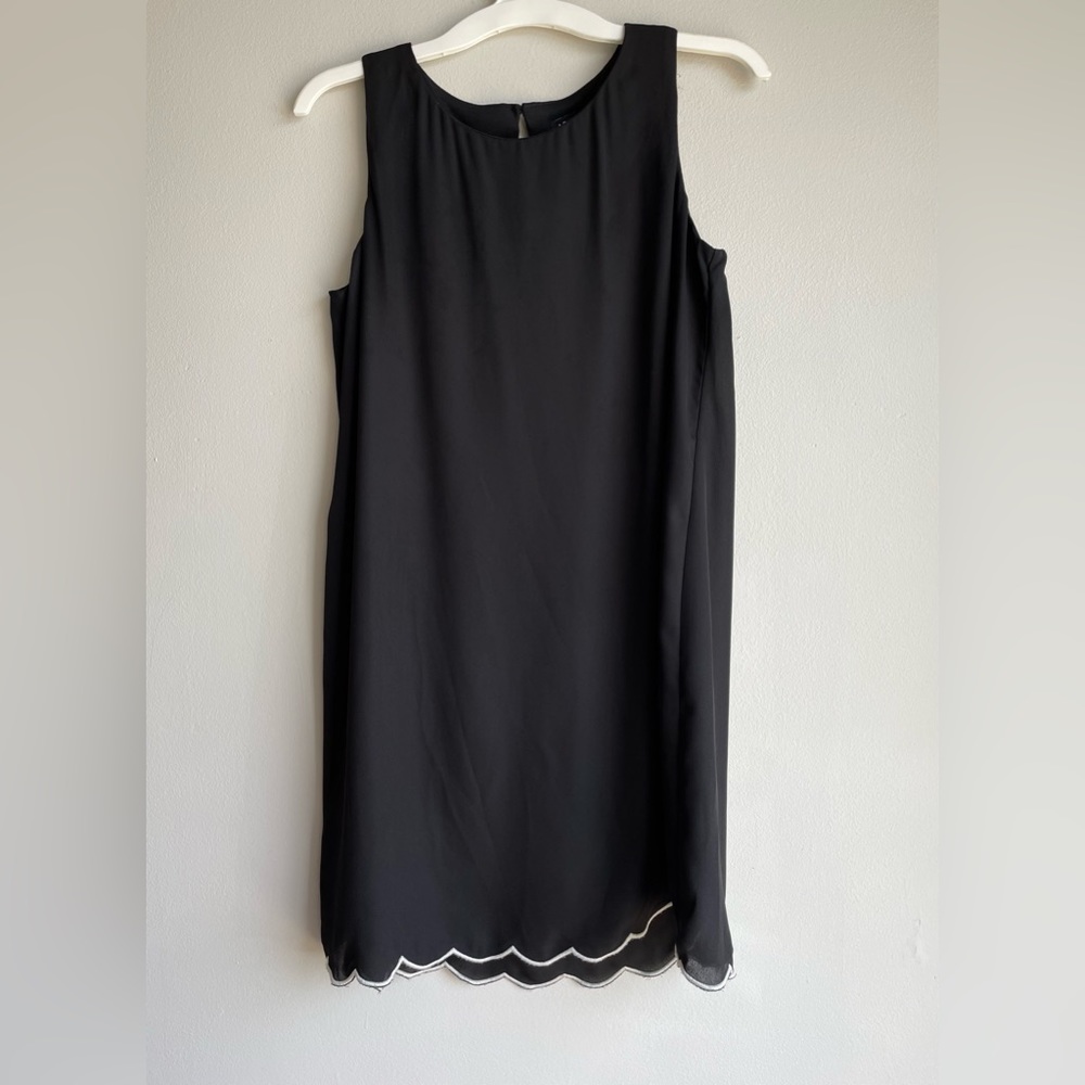 Woman’s AS U WISH Lined black dress with scallop bottom | Small
